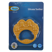 True Gold Silicone Teether – Yellow Paw