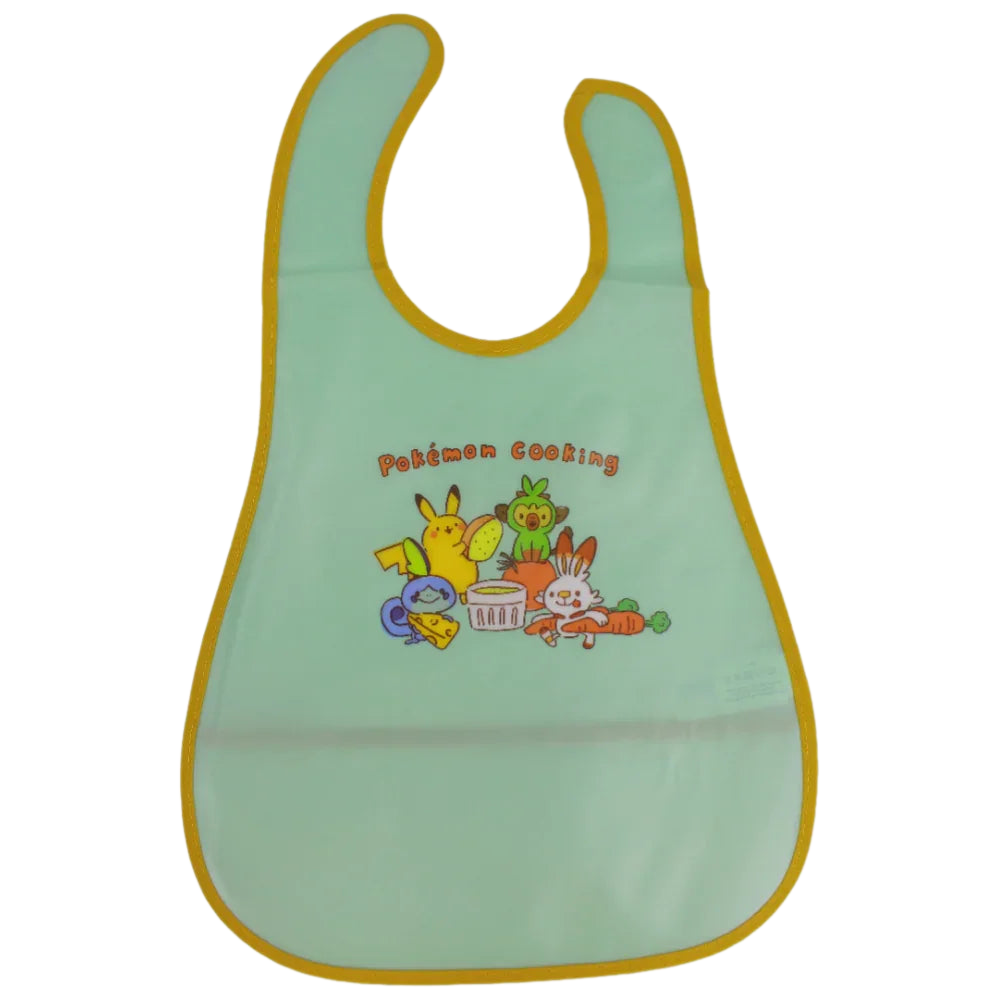 Baby Bib – Green with Pokemon Cooking Design