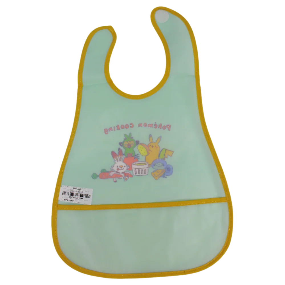 Baby Bib – Green with Pokemon Cooking Design