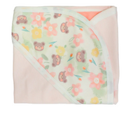 Bear Heads & Flowers Baby Blanket