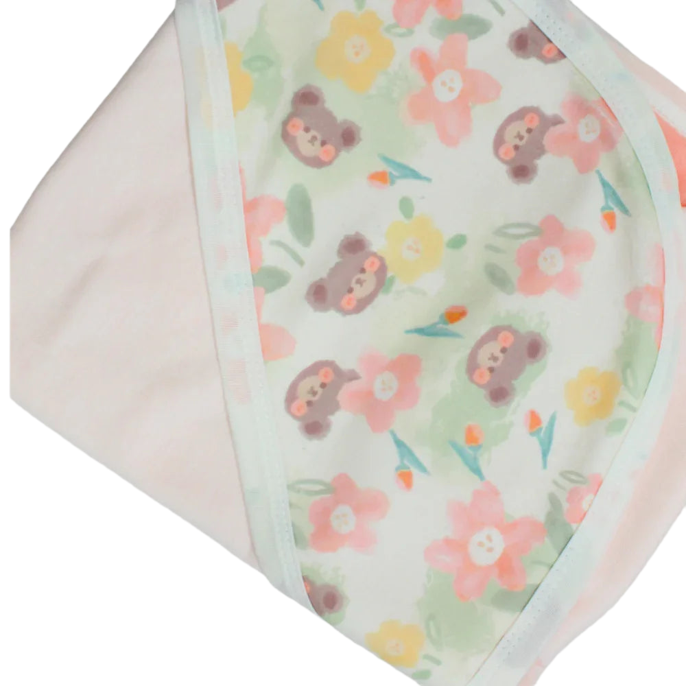 Bear Heads & Flowers Baby Blanket