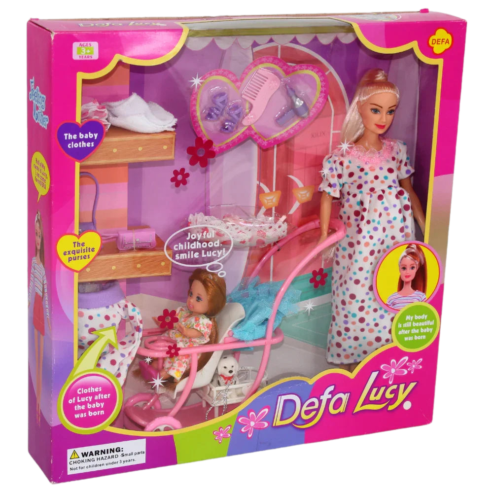 Defa Lucy Doll Pregnant with Stroller