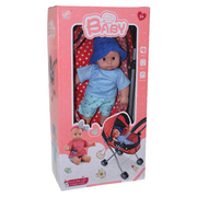 Lovely Doll with Stroller – Blue Outfit