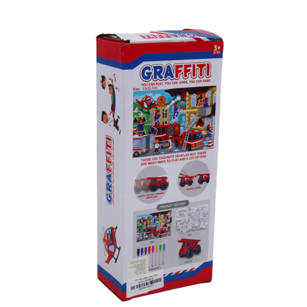 Fire Truck Game & Coloring Set