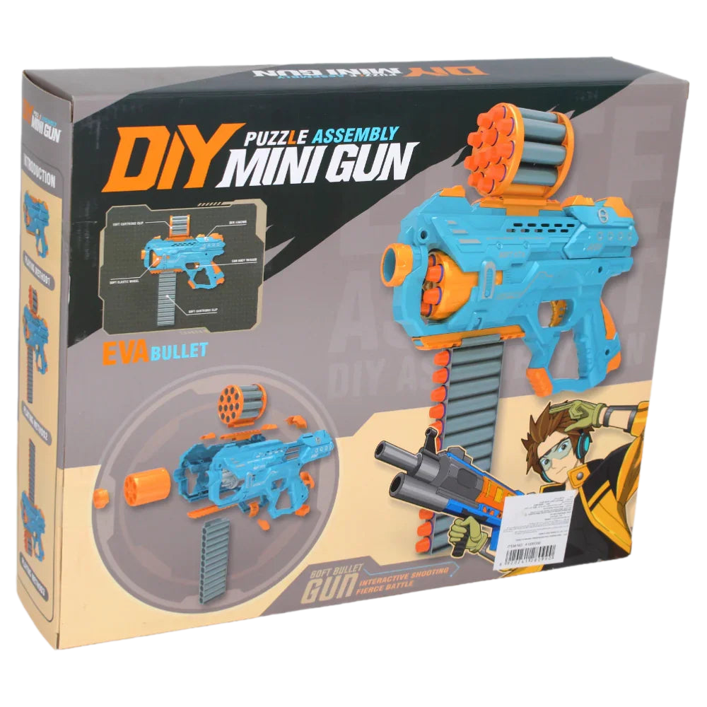 Puzzle Assembly Soft Bullet Gun – Safe & Fun Toy for Kids (Blue)