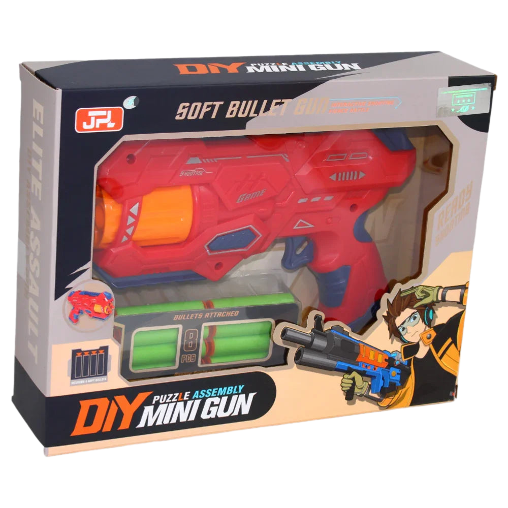 Puzzle Assembly Soft Bullet Gun – Safe & Fun Toy for Kids (Red) - Toys - JPL