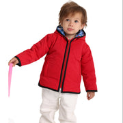 Baby Boys Waterproof Reversible Jacket – Red & Babyblue