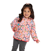 Baby Girls Waterproof Reversible Jacket – Beige & Pink