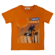 Boys Cotton T-Shirt – Orange with Endless Summer Design