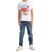 Boys Short-Sleeved T-Shirt – White Dinosaur Rawr Rawr