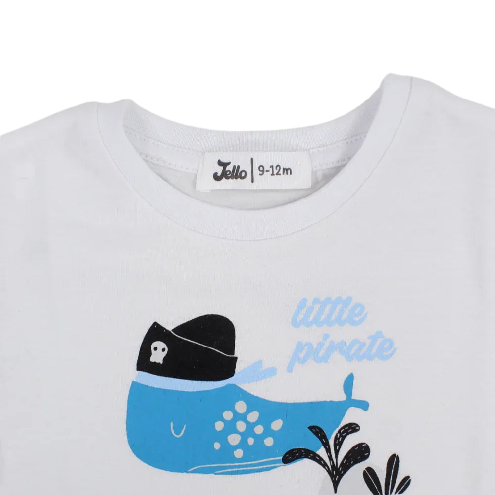 Baby Boys Short-Sleeved T-Shirt – White Little Pirate