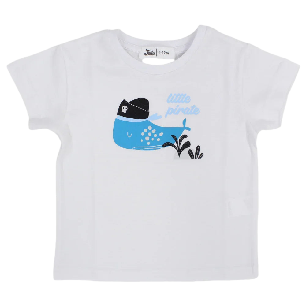 Baby Boys Short-Sleeved T-Shirt – White Little Pirate - Clothing - Jello