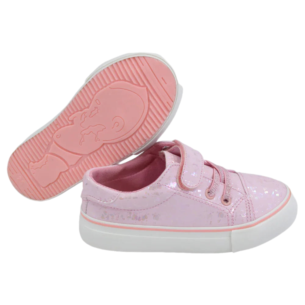 Girls Leather Sneakers – Shiny Pink