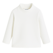 Offwhite Long-Sleeved Plain Half Collar T-Shirt