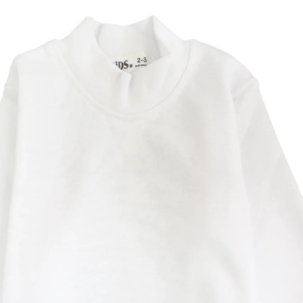 Offwhite Long-Sleeved Plain Half Collar T-Shirt