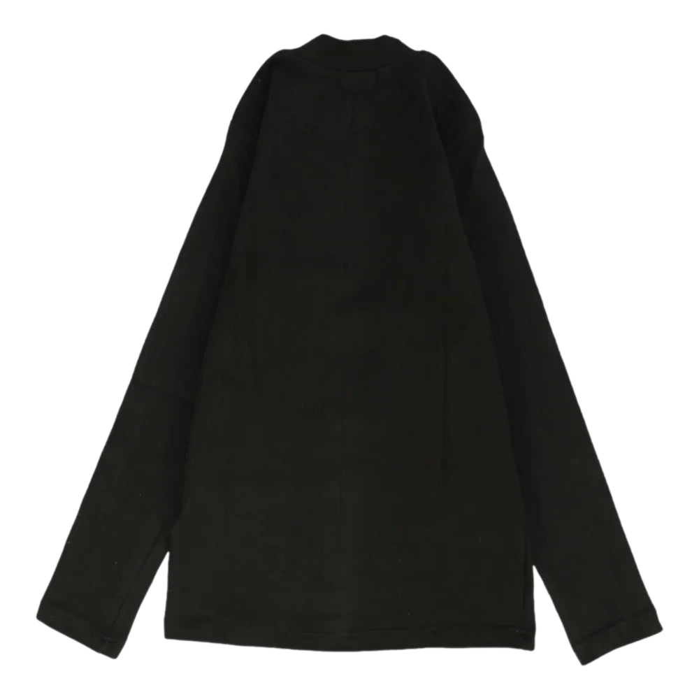 Black Long-Sleeved Plain Half Collar Undershirt