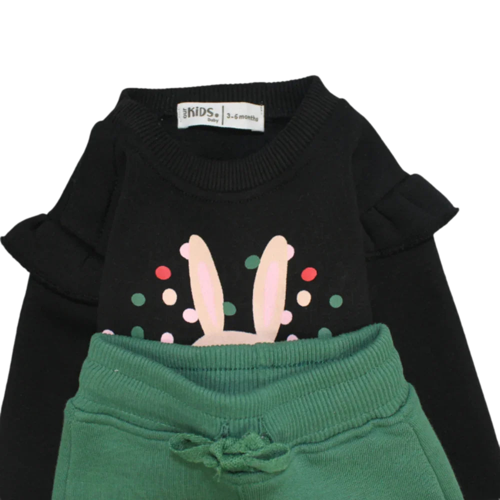 Sweet Little Bunny Long-Sleeved Fleeced Pajama