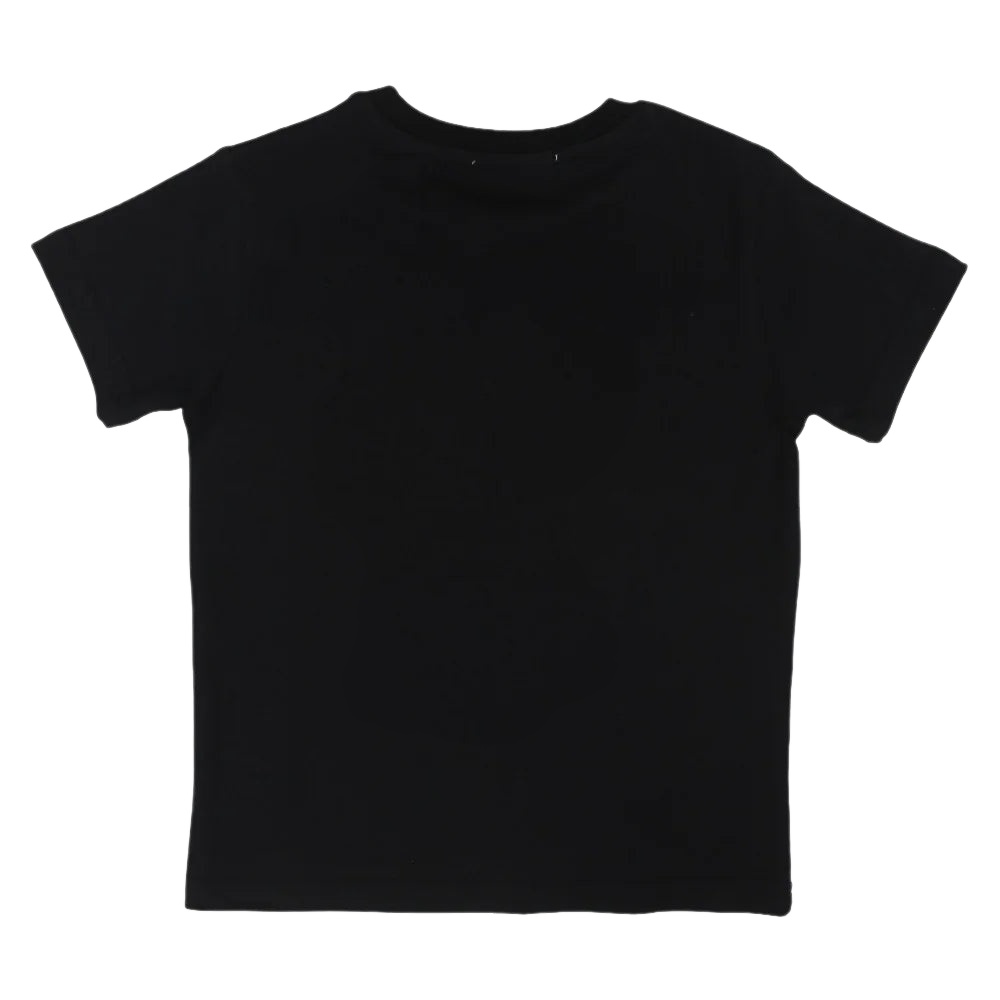 Boys Cotton T-Shirt – Black with "At a Beach" Design