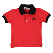Baby Boys Cotton Polo Shirt – Red with Crab Design