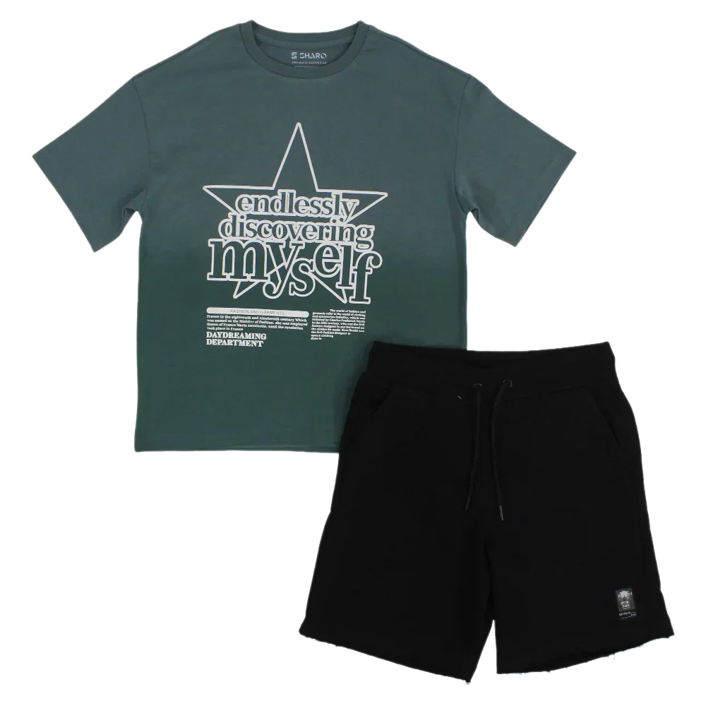 Boys 2-Piece Outfit Set – "Endlessly Discovering Myself" Print