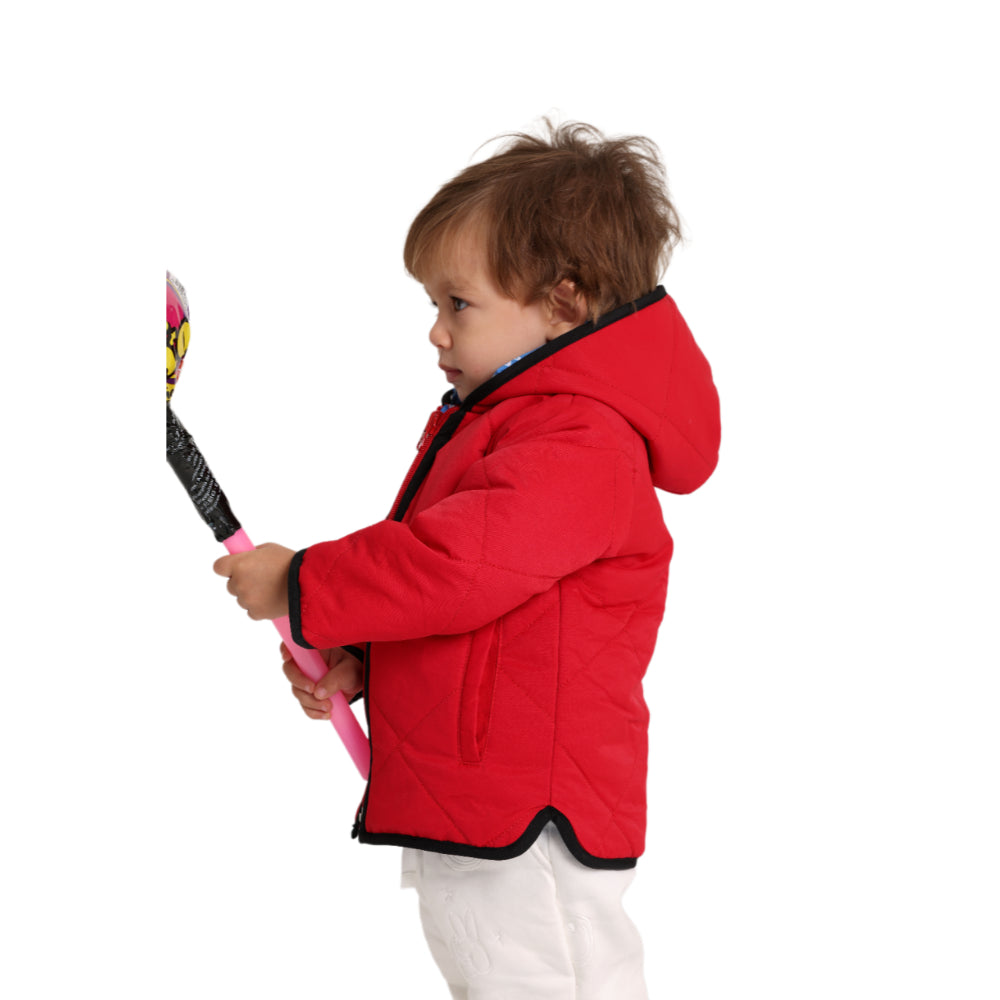 Baby Boys Waterproof Reversible Jacket – Red & Babyblue