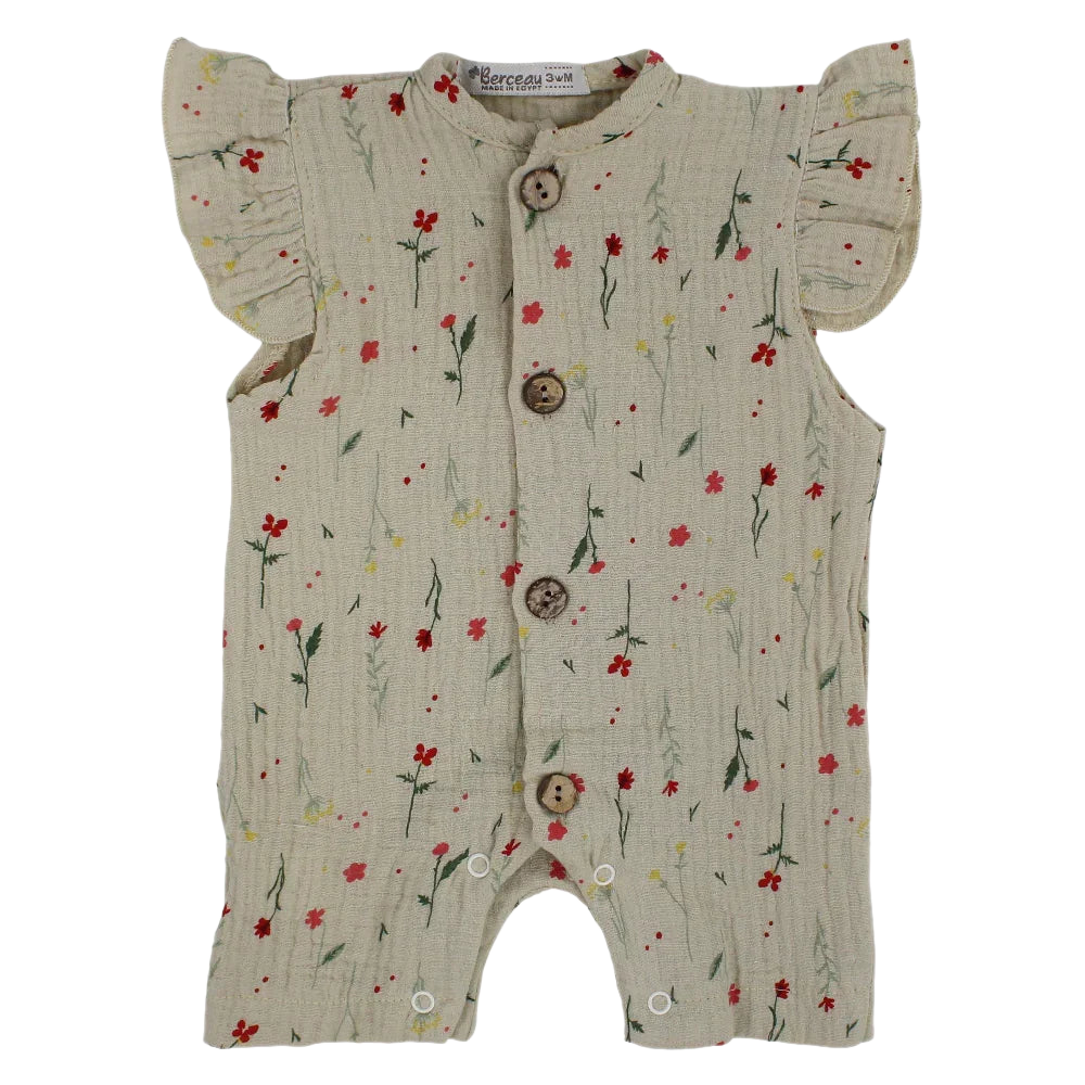 Baby Girls Cotton Romper – Floral Print