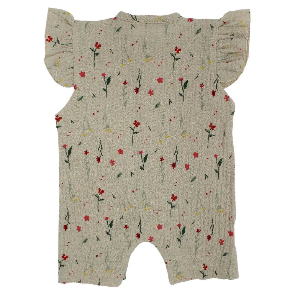 Baby Girls Cotton Romper – Floral Print