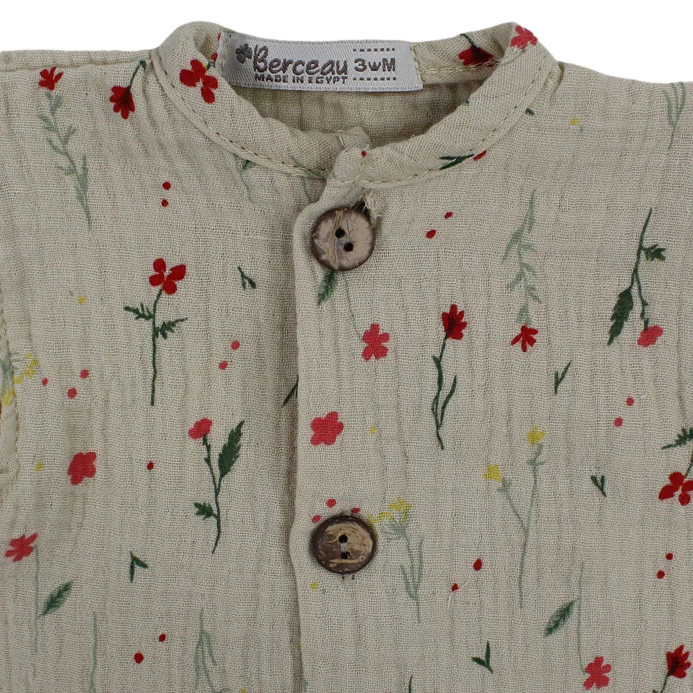 Baby Girls Cotton Romper – Floral Print