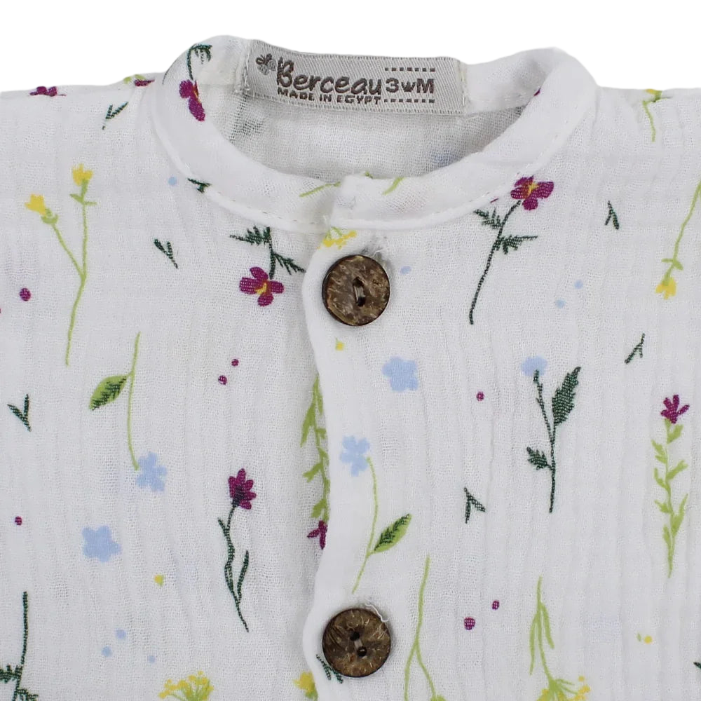 Baby Girls Cotton Romper – Floral Print