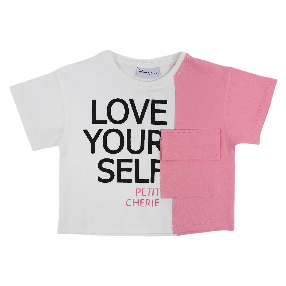 Girls Cotton T-Shirt - Love Yourself Print