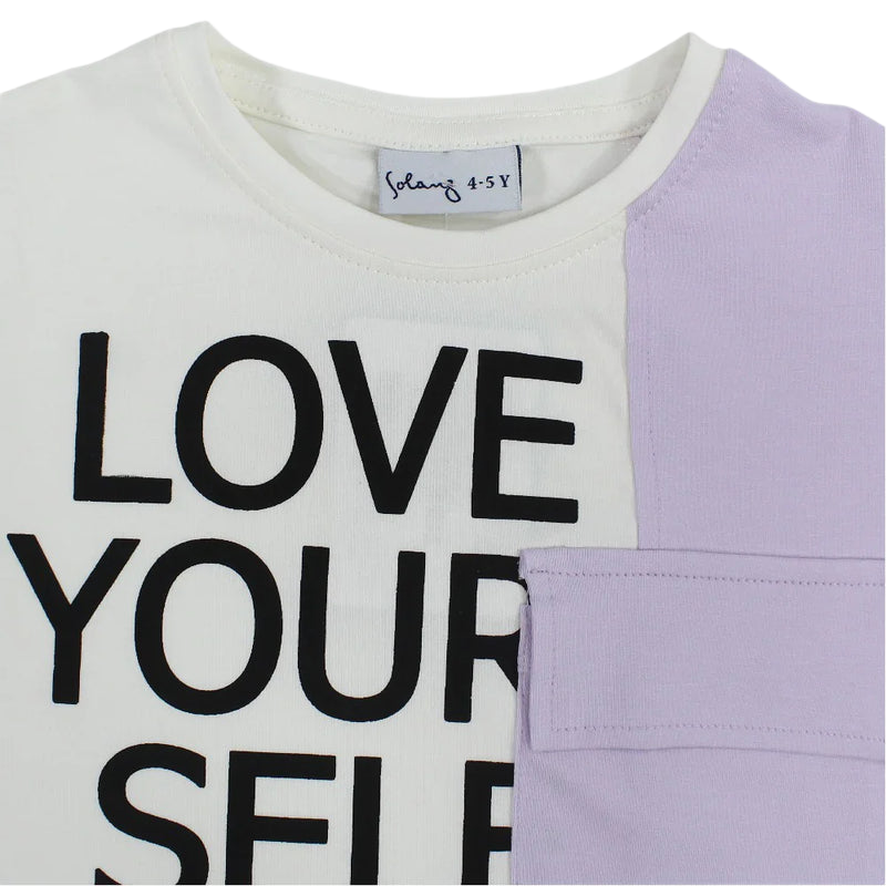Girls Cotton T-Shirt - Love Yourself Print