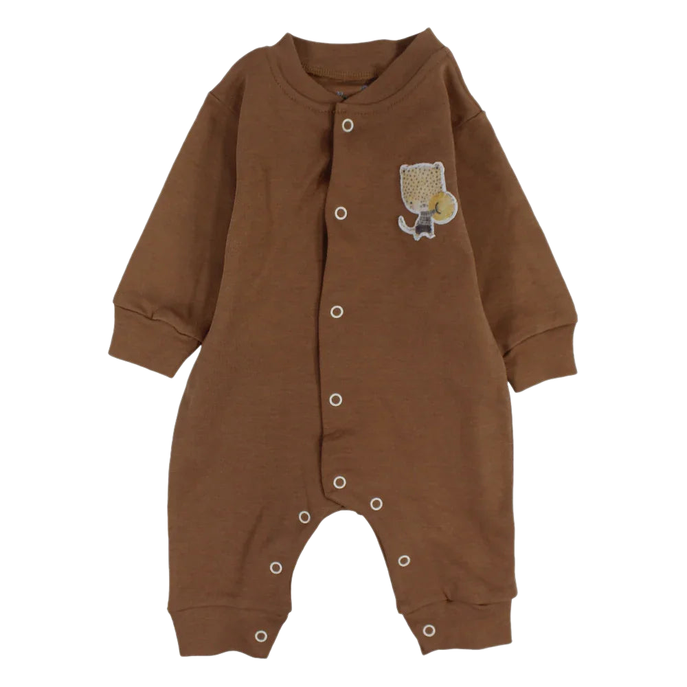 Baby Boys Cotton Footless Onesie – Fun Leopard Print