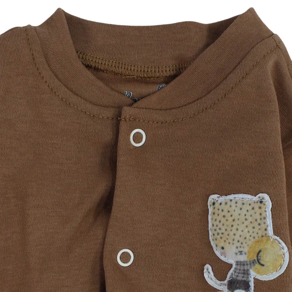 Baby Boys Cotton Footless Onesie – Fun Leopard Print