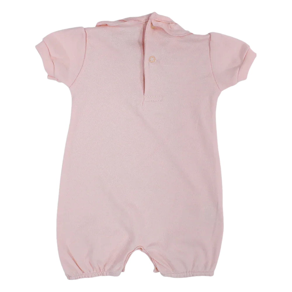 Baby Girls Cotton Romper – Ocean Flower Design