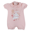 Baby Girls Cotton Romper – Ocean Flower Design