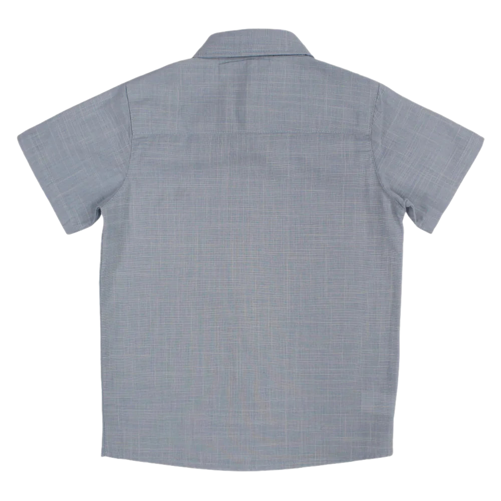 Boys Cotton Shirt – Baby Blue with Dino Paws Design