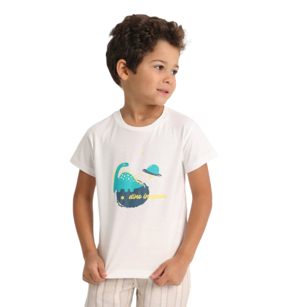 Baby Boys Short-Sleeved T-Shirt  – Off-White Dino in Space