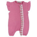 Baby Girls Linen Romper – Sleeveless with Ruffled Shoulders