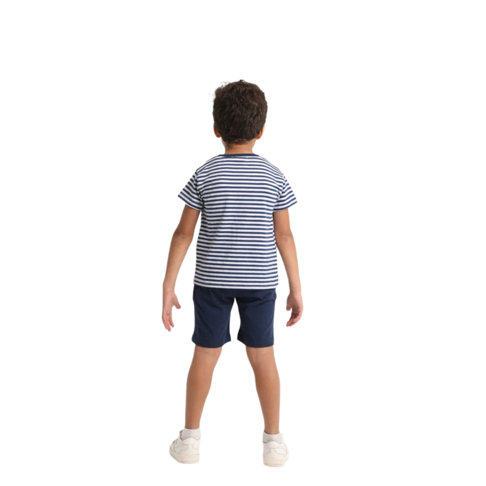 Baby Boys 2-Piece Outfit Set – Little Pirate (White/Navy)