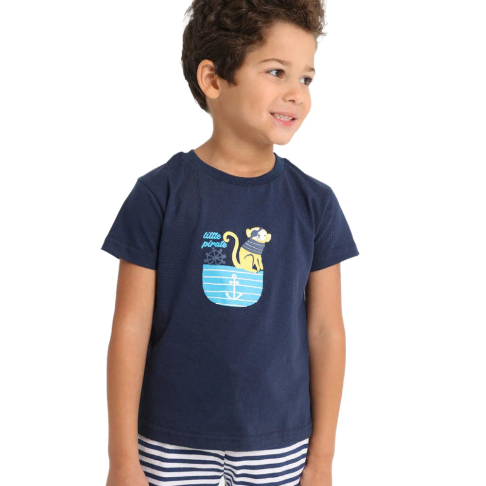 Baby Boys 2-Piece Outfit Set – Little Pirate (Navy)