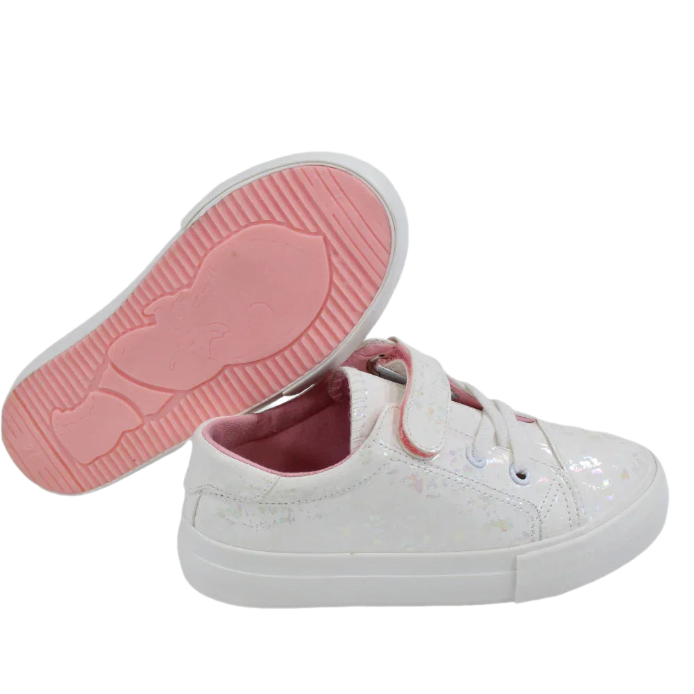 Girls Leather Sneakers – Shiny White