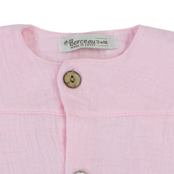 Baby Girls Cotton Romper – Wooden Button Detail