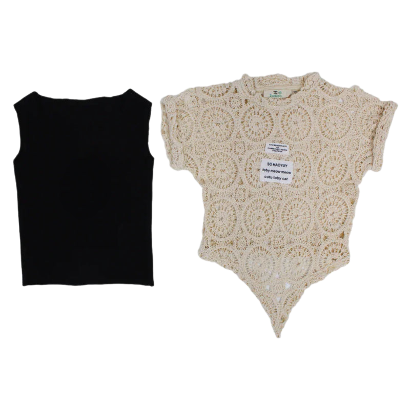 Girls Cotton Blouse with Lace Details