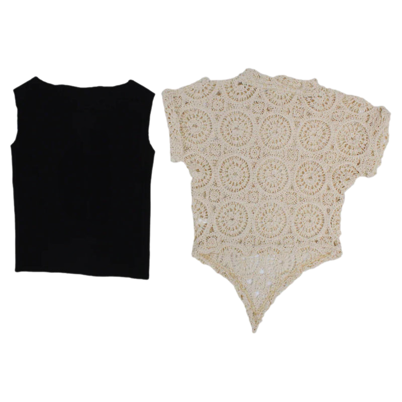 Girls Cotton Blouse with Lace Details