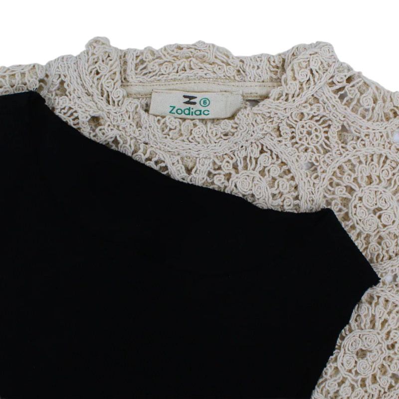 Girls Cotton Blouse with Lace Details