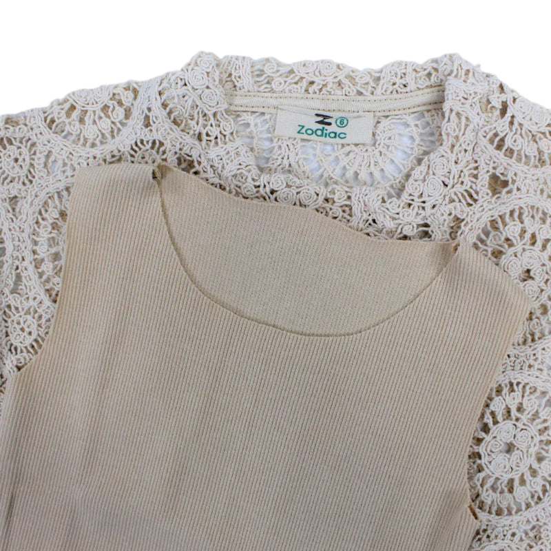 Girls Cotton Blouse with Lace Details