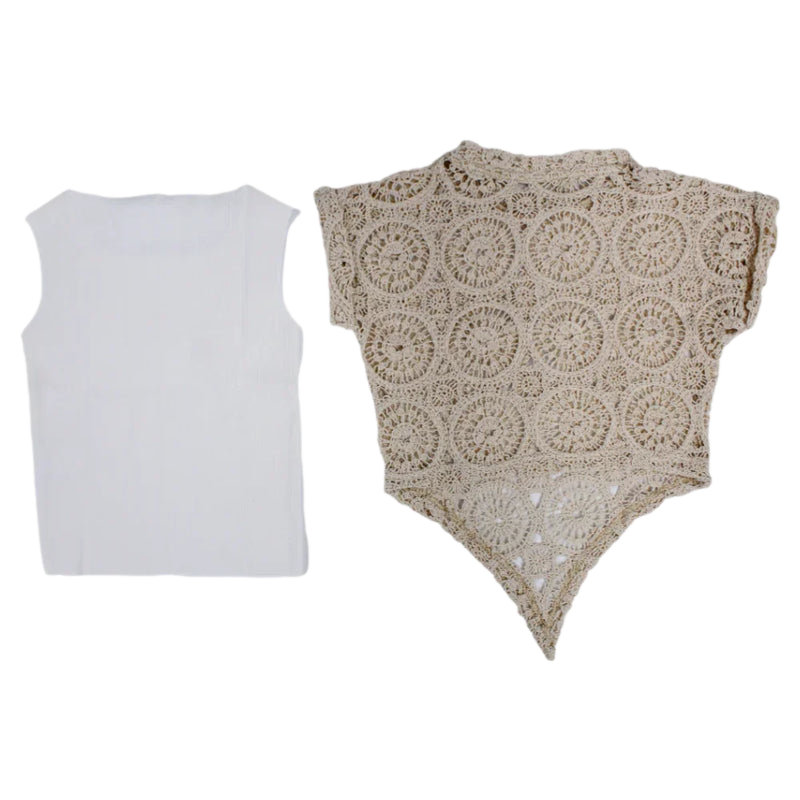 Girls Cotton Blouse with Lace Details