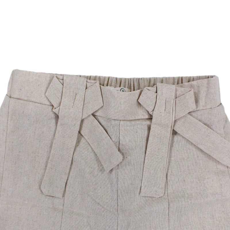 Girls Linen Shorts – Bow Details