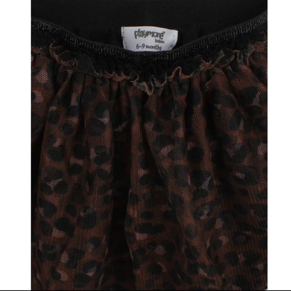 Baby Girls Tulle Skirt – Black & Brown Printed