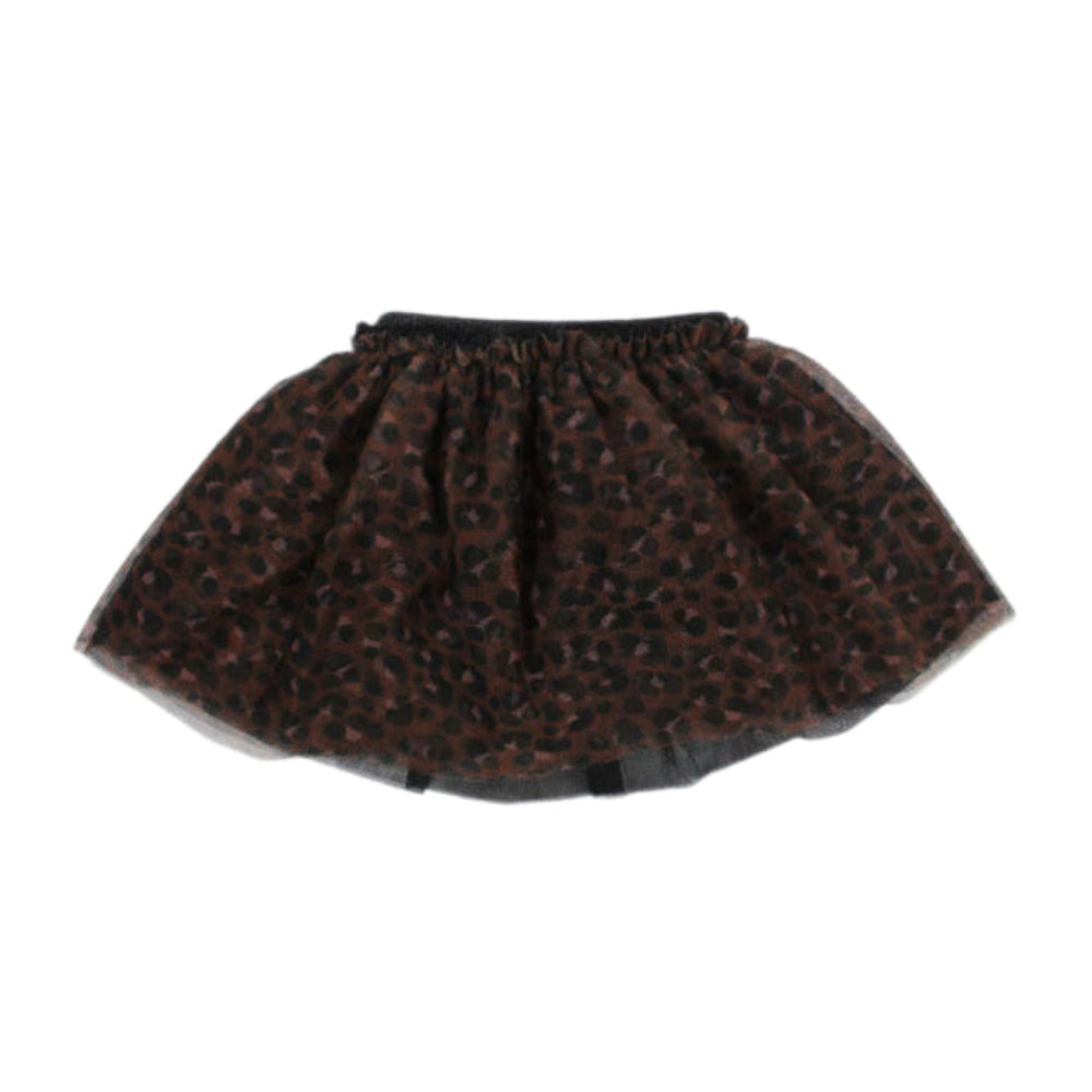 Baby Girls Tulle Skirt – Black & Brown Printed